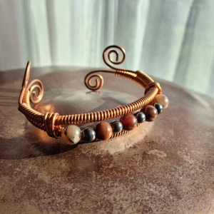 Bracelet Anti-Stress — Cuivre & Pierres